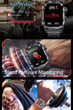 Tough Smart Watch for Working Men with Flashlight, 2.01" HD Ultra Large Rugged Smartwatch Bluetooth Call/Heart Rate/Sleep Monitor Hiking Camping Fitness Track Watches