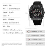 Findtime Men Watches Fashion Tonneau Novelty Designer Stylish Dress Wrist Watch with Alarm LED Dual Time 12/24H Calendar Colorful