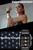 Compass Smart Watch with LED Flashlight Waterproof Swimming Watches, 2.01'' Military Fitness Tracker Rugged Tactical Smartwatch (Answer/Make Call)