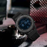 Findtime Men's Pedometer Step Counter Watch Military Compass Watches Nylon Strap Digital Sport Waterproof Tactical Wrist Watch Calories Tracker Metronome Watches Dual Time LED Stopwatch, No Bluetooth No App