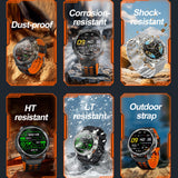 Rugged Smart Watches for Men Military Fitness Tracker with Answer/Make Calls 110+ Sports Modes Sleep Monitor LED Flashlight Smartwatch for Android and iOS
