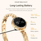 Smart Bracelet Smart Gold Watches for Women Elegant Round Jewelry Fitness Tracker with Heart Rate Monitor Sleep Tracker Step Counter Waterproof Slim Smartwatch with Notifications for IOS & Android