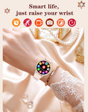 Diamond Smart Watch for Women Bluetooth Call 24/7 Blood Pressure Monitor Heart Rate&Sleep Tracker Fitness Activity Tracker Message Notifications Elegant Rhinestone Dress Smartwatch