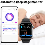 Fall Detection Smart Watch for Seniors Fall Alert Watch with SOS Heart Rate Monitor Sleep Monitoring Pedometer for Android iOS