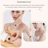 Smart Bracelet Smart Gold Watches for Women Elegant Round Jewelry Fitness Tracker with Heart Rate Monitor Sleep Tracker Step Counter Waterproof Slim Smartwatch with Notifications for IOS & Android