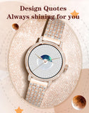 Diamond Smart Watch for Women Bluetooth Call 24/7 Blood Pressure Monitor Heart Rate&Sleep Tracker Fitness Activity Tracker Message Notifications Elegant Rhinestone Dress Smartwatch