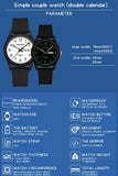 Findtime Day Date Watches for Men Easy Read Dial with Luminous Analog Second Hand Gold Arabic Numerals Waterproof White Silicone Band