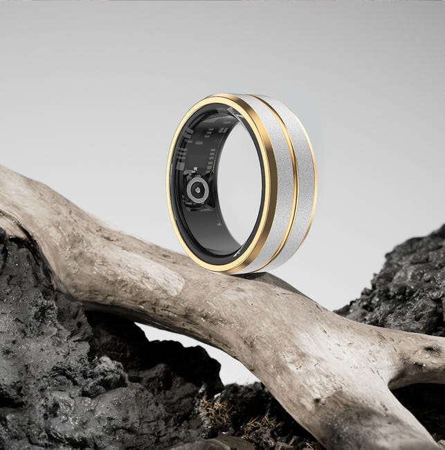 Bague Connectée Smart Ring - Suivi Activité, Sommeil, Fréquence Cardiaque - Étanche IP68 - Taille 14 (noir) - 1