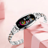 H8 Womens Stainless Steel Smart Watch Fitness Tracker Heart Rate Monitor Blood Pressure Pedometer Smart Bracelet for Android iOS - Findtime