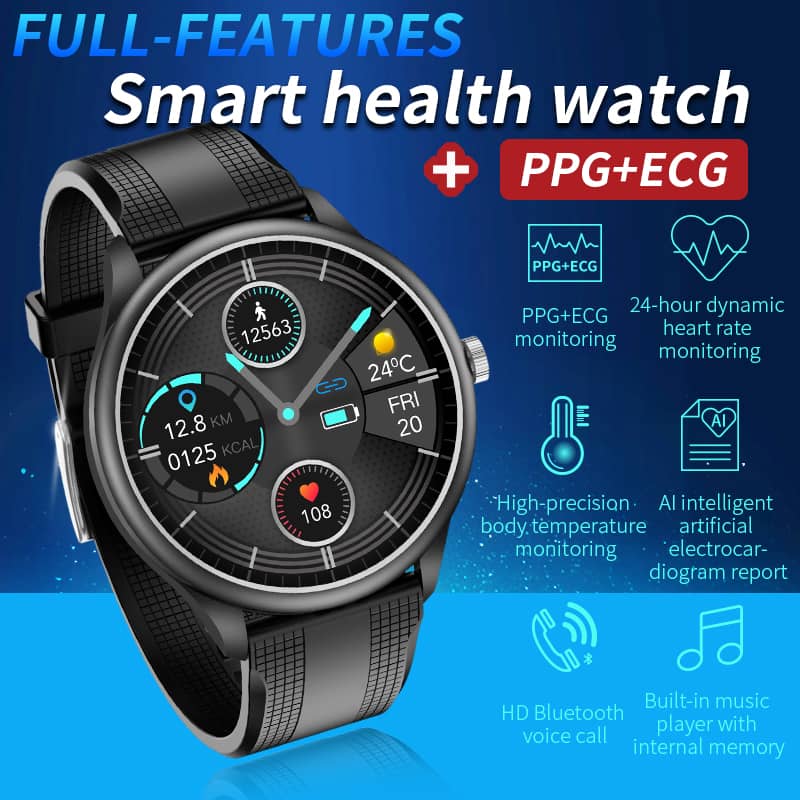Findtime Smart Watch PPG ECG Monitoring Body Temperature Blood Pressure Heart Rate Monitoring Bluetooth Calling