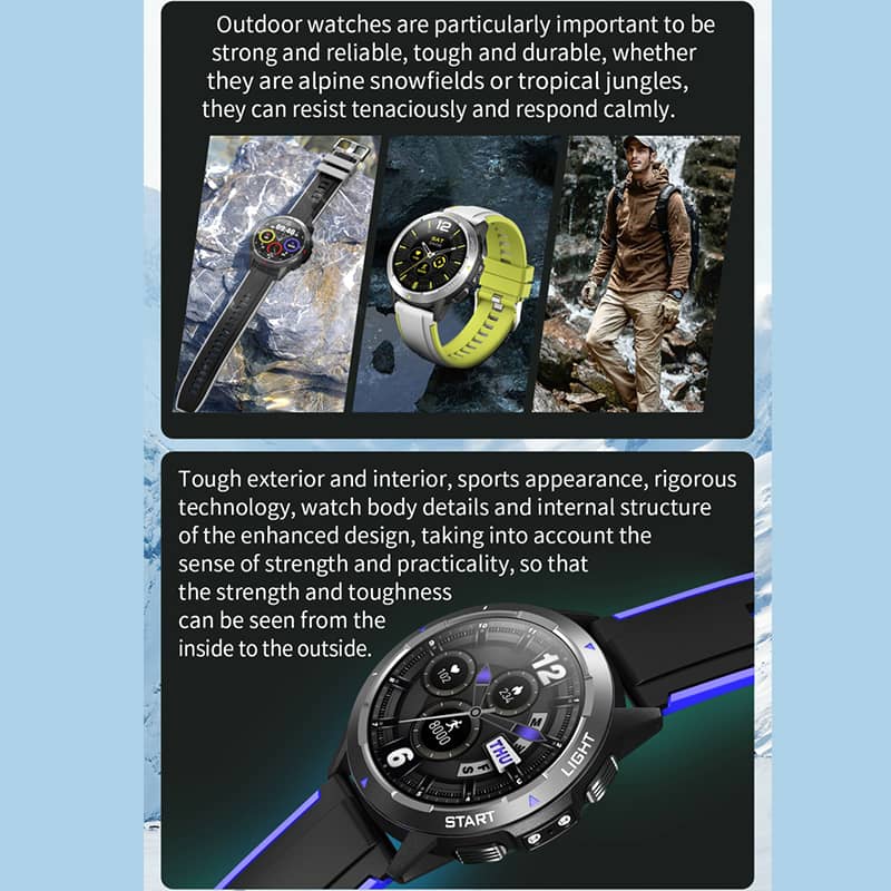 Findtime Outdoor GPS Smart Watch for Monitor Heart Rate Blood Oxygen with Compass Altitude Barometer