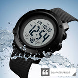 Big Digital Watch for Men with 5ATM Waterproof Luminous Stopwatch Alarm Date Week Display Findtime