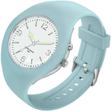 Women's Sport Watch LED Light Analogue Quartz 5ATM Waterproof Outdoor Watch with Silicone Strap