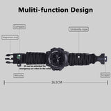 Outdoor Sport Watch Luminous Waterproof Digital Watch for Men with Compass Whistle Flint