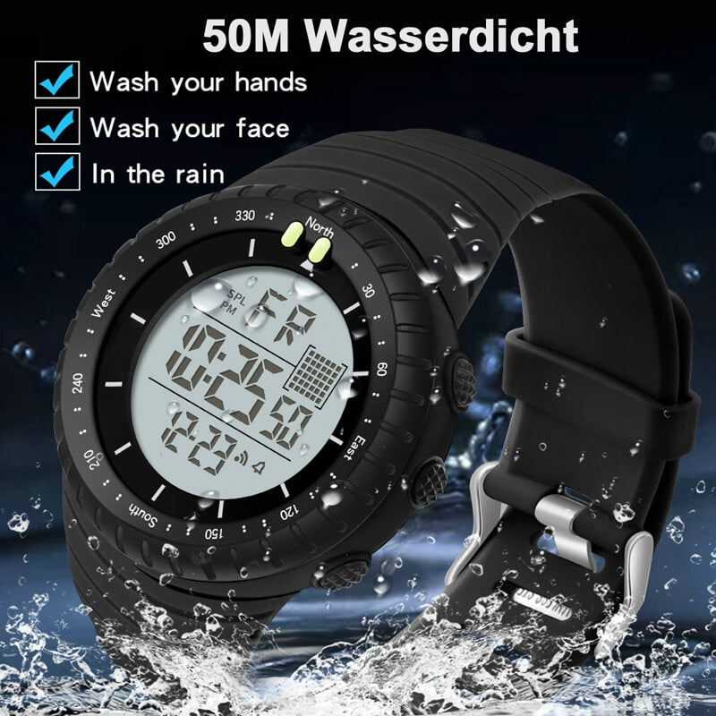 Findtime Mens Digital Watch Waterproof Sports Military Watch Tactical Watches LED Backlight Alarm Stopwatch
