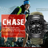 Outdoor Sport Watch Luminous Waterproof Digital Watch for Men with Compass Whistle Flint