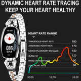 H8 Womens Stainless Steel Smart Watch Fitness Tracker Heart Rate Monitor Blood Pressure Pedometer Smart Bracelet for Android iOS - Findtime