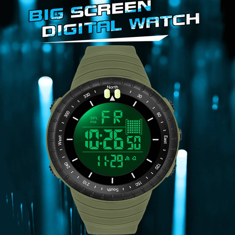 Findtime Digital Watches for Men│Skull Dial Waterproof Military Watch