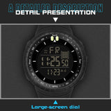 Findtime Mens Digital Watch Waterproof Sports Military Watch Tactical Watches LED Backlight Alarm Stopwatch