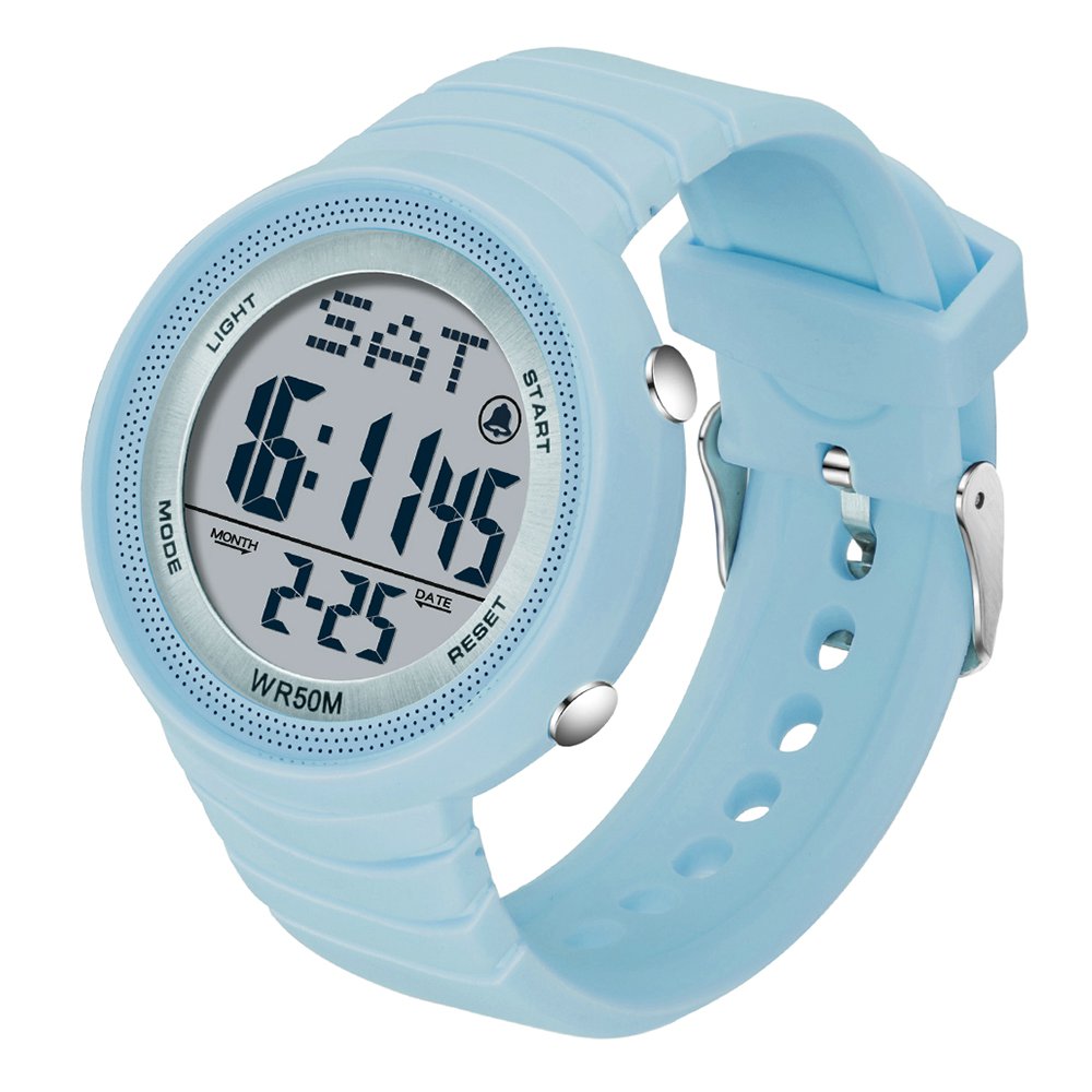 Digital Watches for Women with Large Face Sport Outdoor Wrist Watch Waterproof Stopwatch Alarm Calendar Dual Time Display Multifunction Findtime