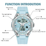 Findtime Womens Military Tactical Digital Watch Sport Waterproof Analog Watches LED Backlight Alarm Stopwatch