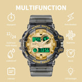 Findtime Military Digital Watch for Men Tactical LED Large Face Transparent Design Outdoor Sport Watch Stopwatch Alarm Waterproof