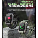 Findtime Smart Watch Military Grade Heart Rate Blood Pressure Monitor 5ATM Waterproof