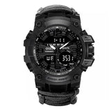 Outdoor Sport Watch Luminous Waterproof Digital Watch for Men with Compass Whistle Flint