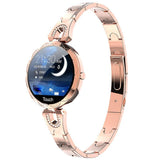 Smartwatch Damen Rosegold Fitnessuhr mit Blutdruckmessung Fitness Armbanduhr Pulsuhr Schrittzähler Uhr Frauen Pulsmesser Schlaftracker IOS Android Elegant Diamant Wasserdicht Rund Aktivitätstracker