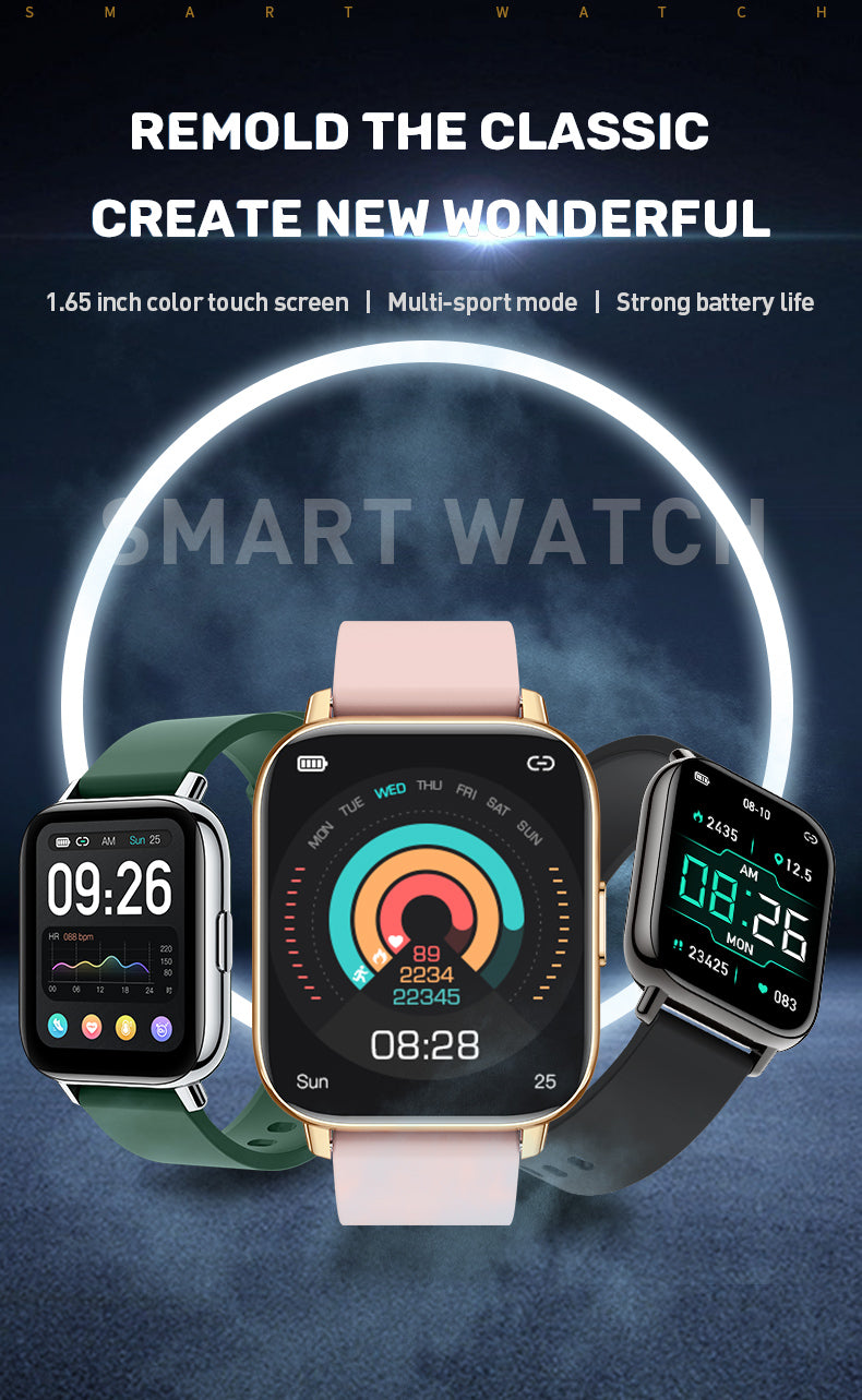 P32-Smart watch Bluetooth call for iOS Android 24-hour real-time heart rate monitoring IP68 Class Waterproof - Findtime
