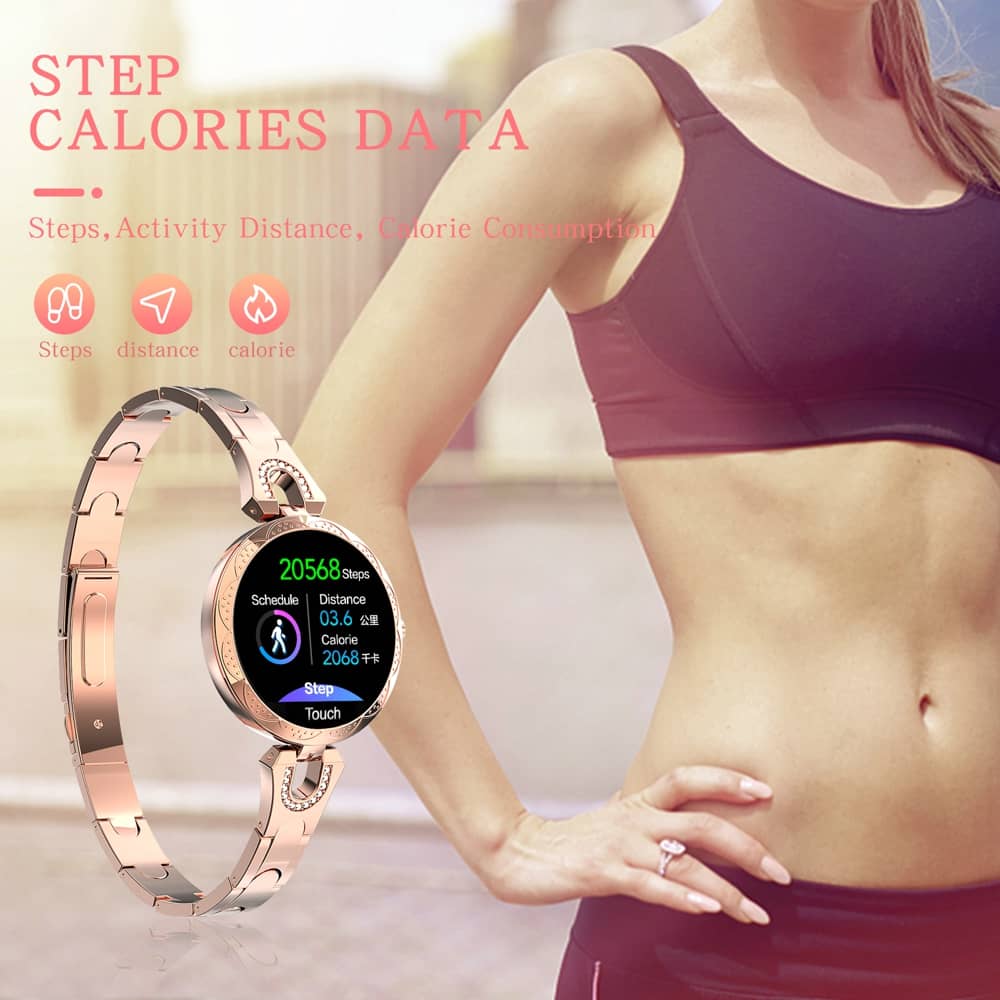 Findtime Luxury Smart Watches for Women with Diamond Blood Pressure Heart Rate Monitor