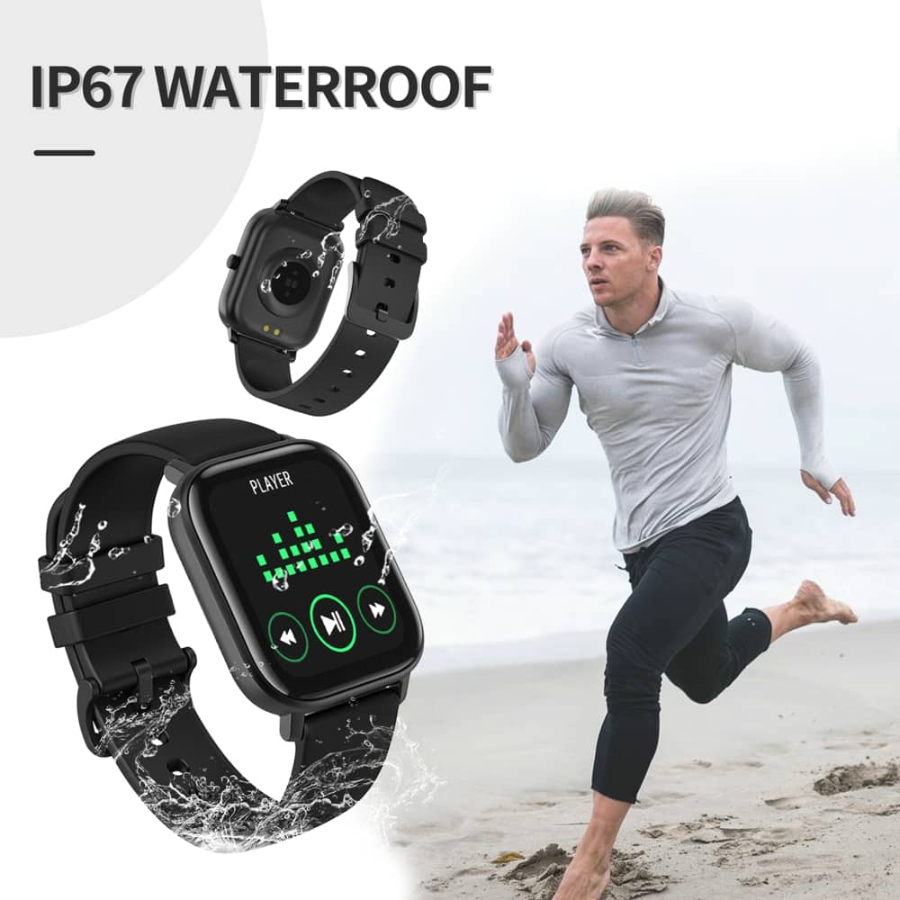 Fitness Tracker Blood Pressure Heart Rate Monitor Blood Oxygen Activity Pedometer Big Fitness Tracker Sleep Monitor for Women Men Black