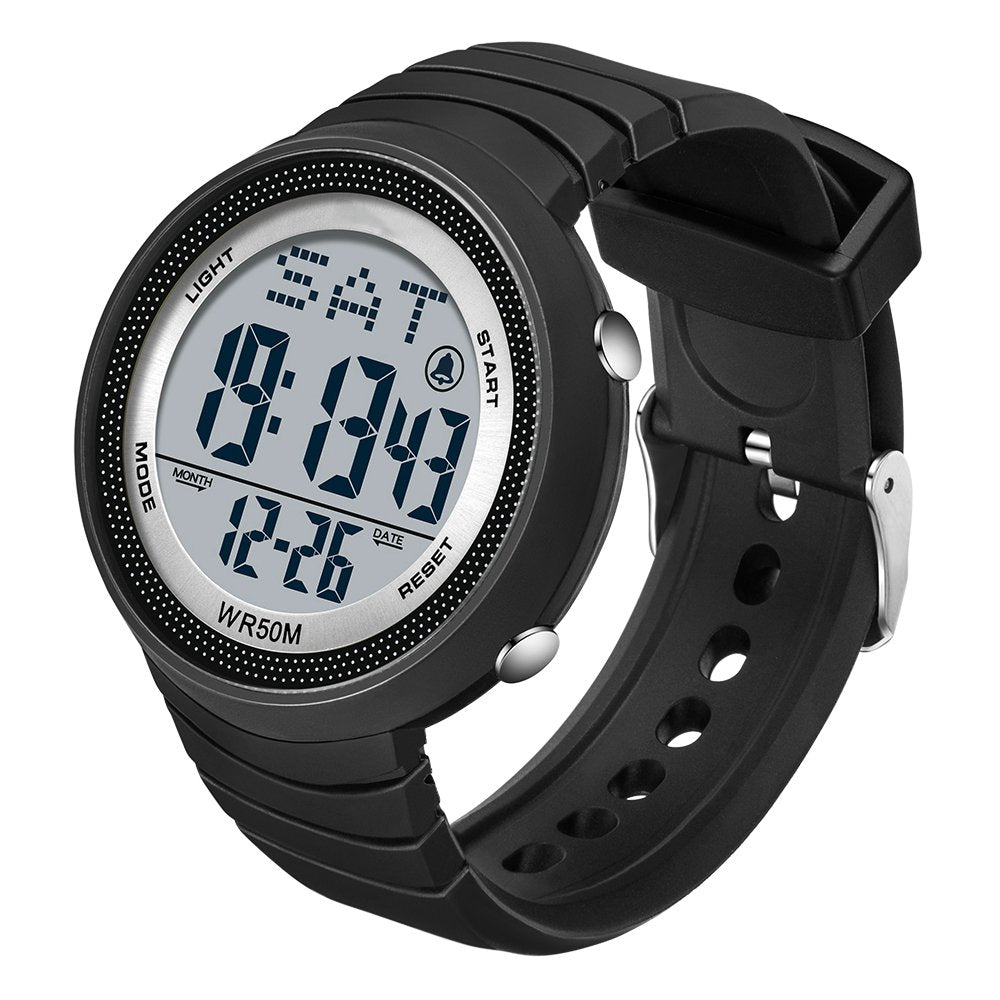Relojes digitales para mujer con esfera grande, reloj de pulsera deportivo  para exteriores, cronómetro resistente al agua, calendario de alarma