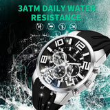 Men's Chronograph Watch with Luminous Unique Design Sport Watches Waterpoof Quartz Stopwatch