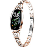 Smartwatch Damen Armkette Schmuck Diamant Fitness Armband aus Edelstahl Pulsmesser Uhr mit Blutdruckmessung Schrittzähler Schlafüberwachung Tracker für Frauen Mode Elegant